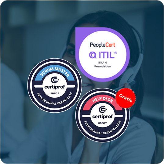 ECO Pack: ITIL® 4 Foundation (e-learning) + Scrum (En vivo) + Help Desk (E-learning)-soylidernet